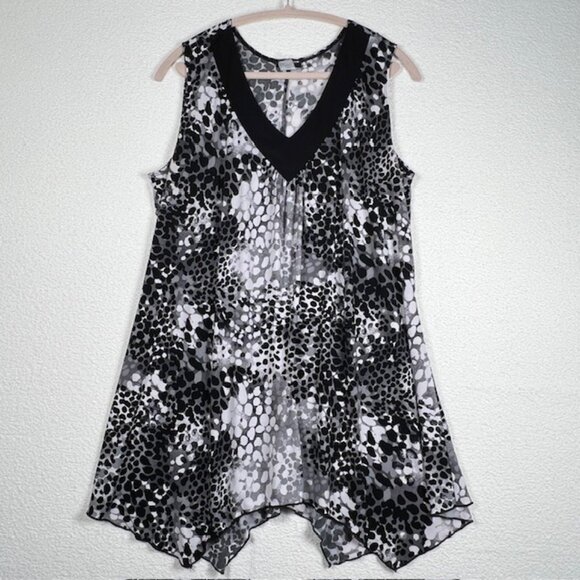 Perseption Tops - Perseption Womens Sleeveless Hanky Hem Tunic Plus Size 1X